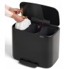 Caixote do lixo com pedal BO 3 x 11 l, preto, Brabantia