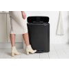 Caixote do lixo com pedal BO 2 x 30 l, preto, Brabantia