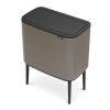 Caixote do lixo com tampa de pressão BO 3 x 11 l, platina, Brabantia