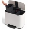 Caixote do lixo com pedal BO 3 x 11 l, branco, Brabantia
