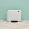 Caixote do lixo com pedal BO 11 + 23 l, branco, Brabantia