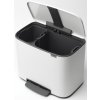 Caixote do lixo com pedal BO 11 + 23 l, branco, Brabantia
