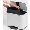 Caixote do lixo com pedal BO 11 + 23 l, branco, Brabantia