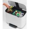 Caixote do lixo com pedal BO 11 + 23 l, branco, Brabantia