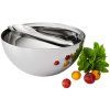 Tigela de salada 25 cm, com talheres, prata, Philippi
