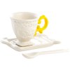 Chávena de café com pires e colher I-WARES, amarela, Seletti