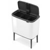 Caixote do lixo com tampa de pressão BO 3 x 11 l, branco, Brabantia