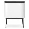 Caixote do lixo com tampa de pressão BO 3 x 11 l, branco, Brabantia
