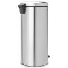 Caixote do lixo com pedal NEWICON 30 l, resistente a impressões digitais, aço mate, Brabantia