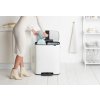 Caixote do lixo com pedal BO 2 x 30 l, branco, Brabantia