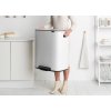 Caixote do lixo com pedal BO 2 x 30 l, branco, Brabantia