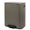 Caixote do lixo com pedal BO 60 l, platina, Brabantia