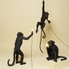 Candeeiro de teto HANGING MONKEY 76,5 cm, com corda, preto, Seletti