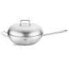 Wok ORIGINAL PROFI 32 cm, cor prata, aço inoxidável, Fissler