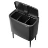 Caixote de lixo com sensor BO TOUCH BIN 3x 11 l, cor cinzento-escuro, aço, Brabantia