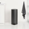 Caixote de lixo com pedal NEWICON 30 l, cor cinzento-escuro, aço, Brabantia