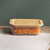 Recipiente para armazenar alimentos PKV-010 1,5 l, vidro / bambu, Pebbly