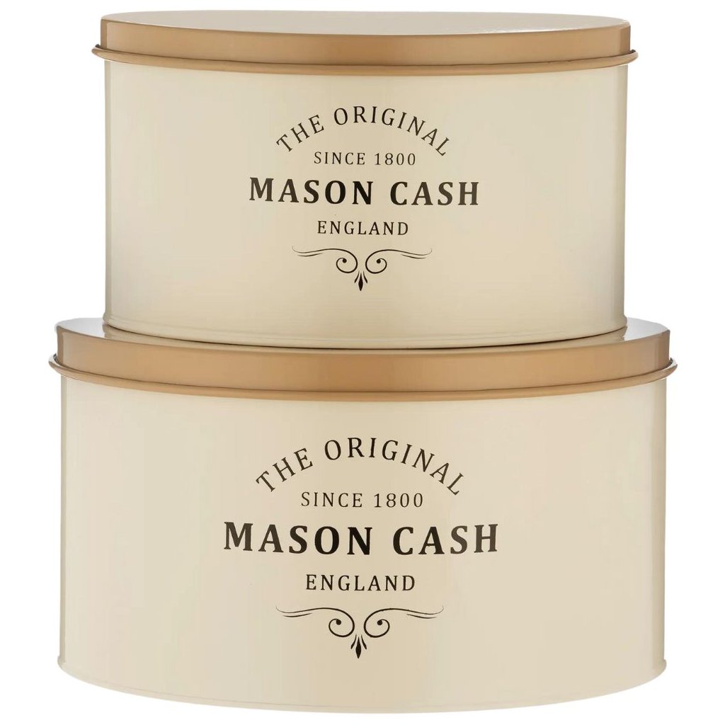 Cutii metalice pentru fursecuri HERITAGE, set de 2, crem, oțel, Mason Cash