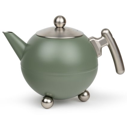 Ceainic DUET BELLA RONDE 1,2 l, armată verde, oțel inoxidabil, Bredemeijer
