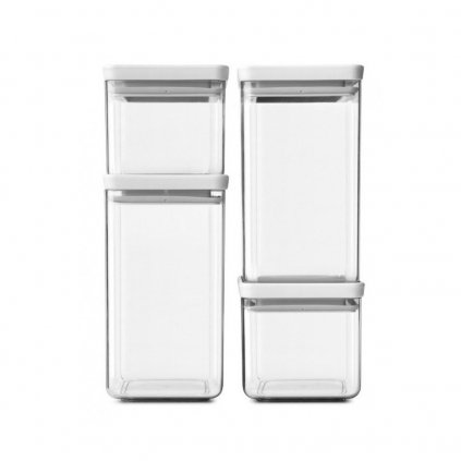 Recipient pentru depozitarea alimentelor TASTY PLUS, set de 4 buc, gri deschis, plastic, Brabantia