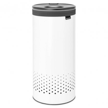 Coș de rufe 35 l, cu capac din plastic, alb, Brabantia