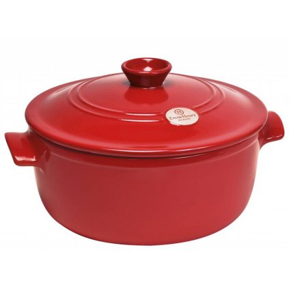 Oală rotundă cu capac V 4 l Roșu de Burgundia Emile Henry