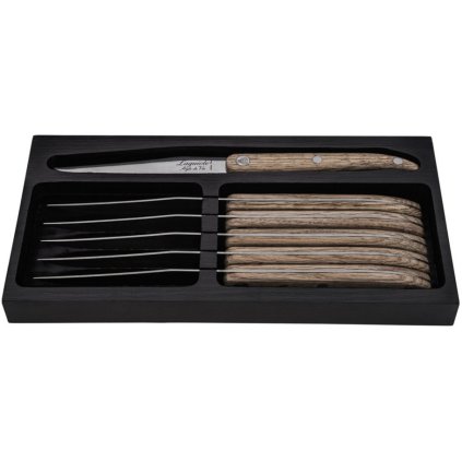 Set de cuțite pentru friptură Laguiole Innovation 6 buc stejar
