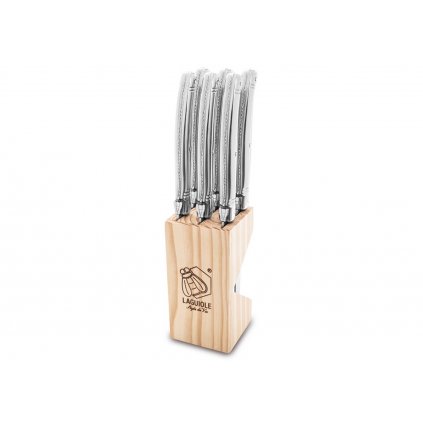 Set de cuțite pentru friptură în bloc Laguiole Premium 6 buc oțel inoxidabil