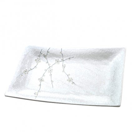 Platou de servit WHITE BLOSSOM 33 x 19 cm, MIJ