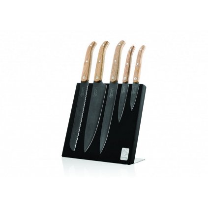 Set de cuțite, 6 buc cu suport magnetic INNOVATION, stejar, Laguiole