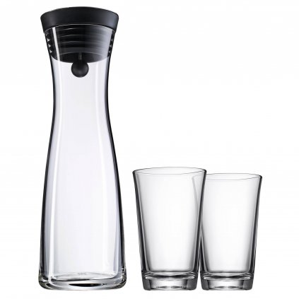 Carafă pentru apă BASIC 1,0 l cu două pahare de apă, WMF