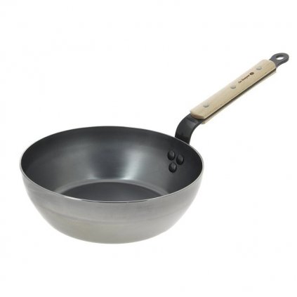 Tigaie pentru saute MINERAL B ELEMENT B BOIS 24 cm, mâner din lemn, de Buyer