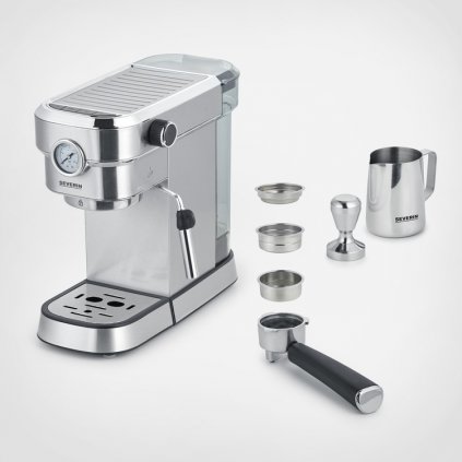 Aparat de cafea cu mâner KA 5995 Severin + set pentru Barista 3 buc