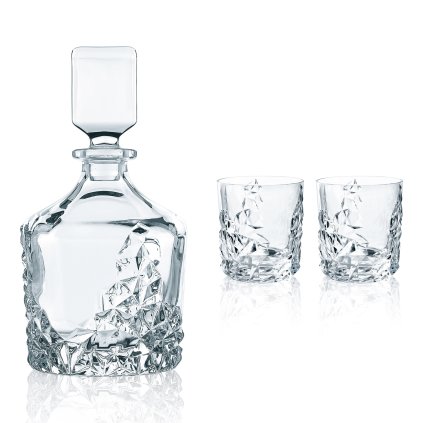 Pahare de whisky și o carafă de whisky într-un set SCULPTURE, 3 bucNachtmann