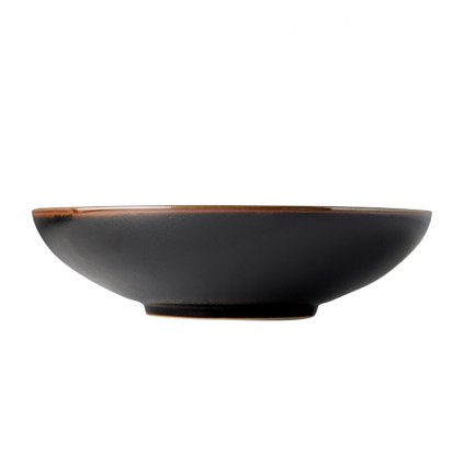 Bol de servit TENMOKKU 28 cm, 1,5 l, negru, ceramică, MIJ