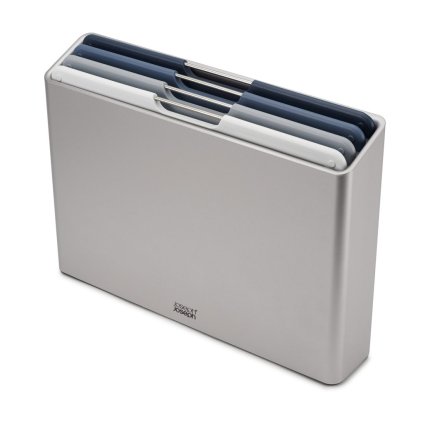 Tocător FOLIO4 L 60193, set de 4 buc, cu suport, albastru, plastic, Joseph Joseph
