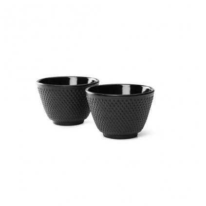 Ceașcă pentru ceai YANG, set de 2 buc, negru, din fontă, Bredemeijer