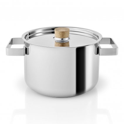 Oală NORDIC KITCHEN 3 l, 18 cm, capac cu mâner din lemn, oțel inoxidabil, Eva Solo