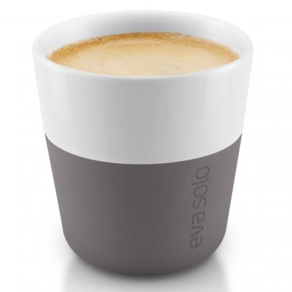 Ceașcă espresso 80 ml, set de 2 buc, acoperită cu silicon, gri, Eva Solo