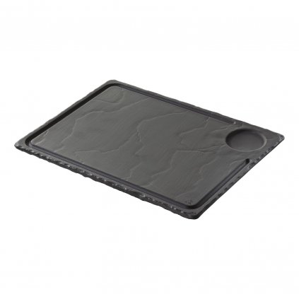 Farfurie pentru friptură BASALT 33 x 24 cm, efect ardezie, ceramică, REVOL