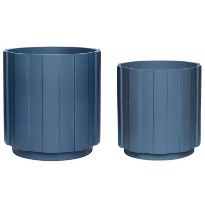 Set de ghivece pentru flori DHALIA Hübsch albastru, 2 buc