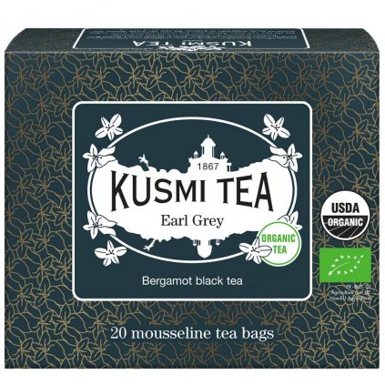 Ceai negru EARL GREY, 20 pliculețe de ceai de muselină, Kusmi Tea