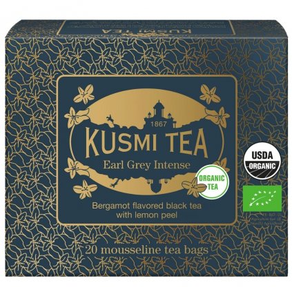 Ceai negru EARL GREY INTENSE, 20 pliculețe de ceai de muselină, Kusmi Tea