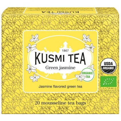 Ceai verde de iasomie, 20 pliculețe de ceai de muselină, Kusmi Tea