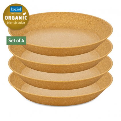 Farfurie adâncă din plastic CONNECT, set de 4 buc, 24 cm, culoare lemn natural, Koziol