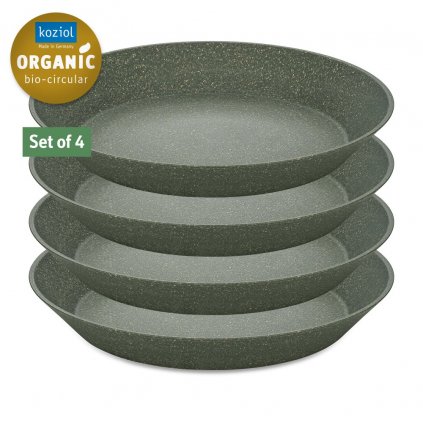 Platou adânc din plastic CONNECT, set de 4 buc, 24 cm, gri cenușiu natural, Koziol