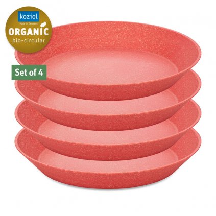 Farfurie adâncă din plastic CONNECT, set de 4 buc, 24 cm, coral, Koziol