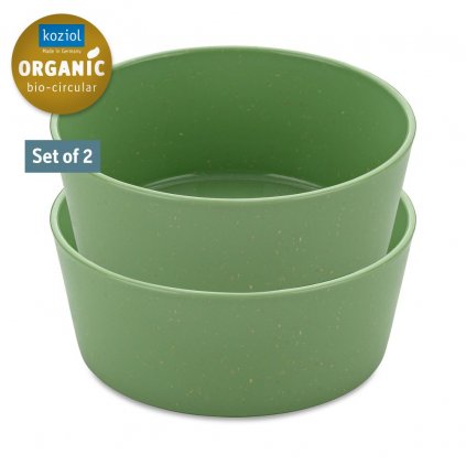 Castron din plastic CONNECT, set de 2 buc, 890 ml, verde frunză natural, Koziol