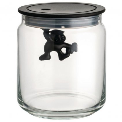 Borcan de depozitare pentru bucătărie GIANNI 750 ml, capac negru, Alessi