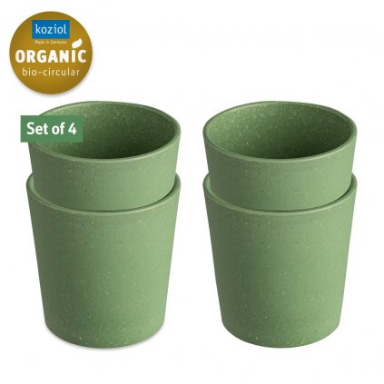 Pahar de plastic CONNECT, set de 4 buc, 190 ml, verde frunză naturală, Koziol